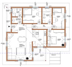 the floor plan for a small house with three rooms and two bathrooms in each room