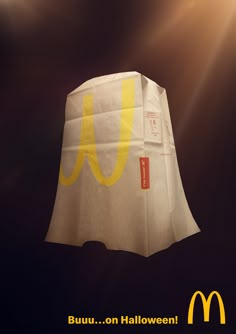 a mcdonald's paper bag with the word, bunu on halloween written below it