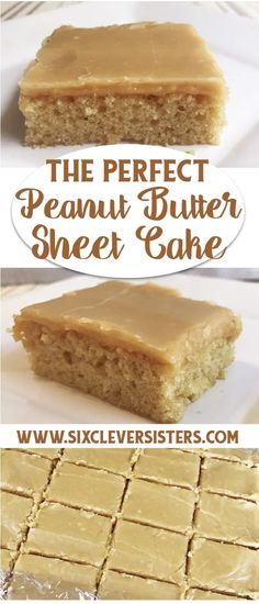 the perfect peanut butter sheet cake is made with only three ingredients and it's ready to be eaten