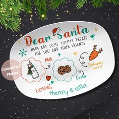 personalized oval christmas ornament for dear santa, here are some yummy treats for you and your friends