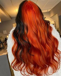 Fox Tail Hair Color, Orange And Black Hair, Alt Hair, Witchy Hair, Cabello Hair, Peekaboo Hair, Color Highlights, Awesome Hair, Aesthetic Fits