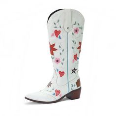 Experience the perfect blend of rugged and feminine with our Cowboy High Boots! These boots feature elegant embroidered flowers and hearts, giving you the best of both worlds. Made with high-quality materials, you'll have durable, stylish boots for any adventure. Elevate your western look with our Cowboy High Boots. Size Preference: Size 33=215mm=8.46inch(bare feet length) Size 34=220mm=8.66inch(bare feet length) Size 35=225mm=8.86inch(bare feet length) Size 36=230mm=9.06inch(bare feet length) Size 37=235mm=9.25inch(bare feet length) Size 38=240mm=9.45inch(bare feet length) Size 39=245mm=9.65inch(bare feet length) Size 40=250mm=9.84inch(bare feet length) Size 41=255mm=10.04inch(bare feet length) Size 42=260mm=10.24inch(bare feet length) Size 43=265mm=10.43inch(bare feet length) Size 44=270 Flowers And Hearts, Pu Boots, Embroidered Boots, Boot Shoes, Boots Cowboy, Boho Kids, White Long Sleeve Dress, Pu Heels, Stylish Boots