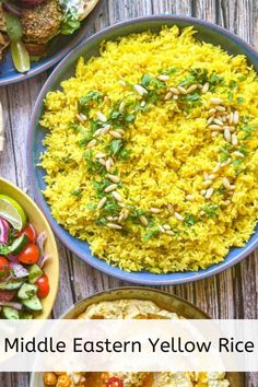 the middle eastern yellow rice is ready to be eaten