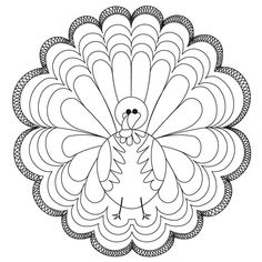 a coloring page with a turkey on it