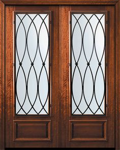 an image of a wooden door with glass panels on the front and side doors that are made of wood