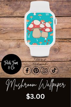 an apple watch with mushrooms on it and the price is $ 3 00