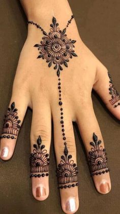 a henna tattoo is shown on someone's hand