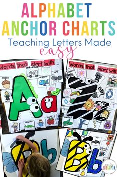 an alphabet anchor chart for teaching letters made easy with pictures and words to help them learn