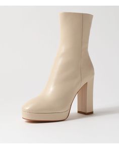 Aggiy Cream Leather Ankle Boots. Stop traffic with these head-turning ankle boots from Mollini. A sky-high platform heel and a sleek silhouette give AGGIY a confident finish that is made to be seen. Metallic Sneakers, Ankle Boots Flat, Platform Heel, Long Boots, Sandals For Sale, Boots And Sneakers, Flat Boots, Flat Sneakers, Sneaker Heels