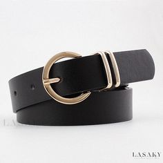 Lasaky - Chic Belted Pants Waistband with Round and Square Buckles Female Cowgirl, Cowgirl Belts, Leather Belt Buckle, Cloth Belt, Belted Pants, Casual Belt, Cowgirl Western, Fashion Belts, Faux Leather Belts