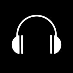 white headphones on a black background with the word music written below it in bold font