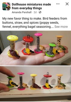 someone is trying to make bird feeders out of their own toys and then they are made from them