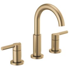 two faucets in brushed brass finish