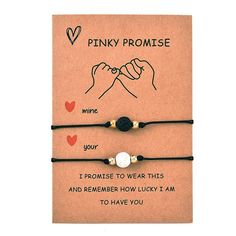 PRICES MAY VARY. Pinky Promise Bracelets: The matching bracelet set have 2 pcs, one for significant other, one other for yourself, wherever you go it's like she's/he's by your side Thoughtful Gifts for Girlfriend: This pinkie promise bracelet is best birthday gift, wedding gifts, engagement gifts, christmas gifts, anniversary gifts, engagement gifts for couples best friends spouse Matching Distance Bracelets: This bff bracelet set is great friendship relationship gifts, if you get this to your l Bf Gift Ideas, Bf Gift, Promise Bracelet, Bff Jewelry, Beaded Bangles Bracelets, Lovers Bracelet, Boyfriend Gift Ideas, Lucky Jewelry