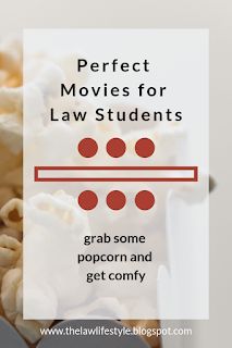 popcorn with the words perfect movies for law students grab some popcorn and get comfy