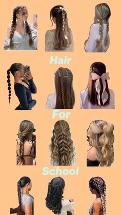 Hair Styles For School, Styles For School, Hair For School, Curly Hair, Braids, Hairstyles, Hair Styles, Hair, Plaits