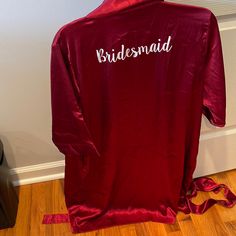 Bridesmaid Robe Brand New I Bought This As A Sample And I Wanted A More True Red Not Wine Color Sizes/M Bridesmaid Red, Robes Bridesmaids, Red Bridesmaids, Bridesmaid Robes, Wine Color, True Red, Sleepwear Robe, Wine Colored, Future Wedding