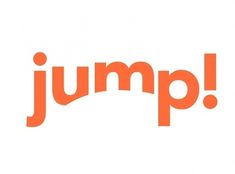 the word jump written in orange on a white background