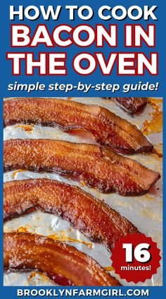 strips of bacon on a baking sheet Making Bacon In The Oven, How To Make Bacon In The Oven, Cooking Bacon In The Oven, Bacon In Oven, Bacon In The Oven, How To Make Bacon, Cooking Bacon, Best Bacon, Homemade Breakfast