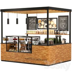 a 3d rendering of a coffee shop