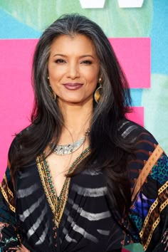 Black Hair Turning Grey, Going Grey From Black Hair, Gray Black Hair, Mount Justice, Gray Hair Color Ideas, Kelly Hu, Gray Hair Color