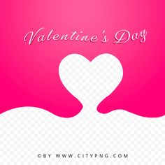 valentine's day card with two hearts in the shape of a heart on pink and white background