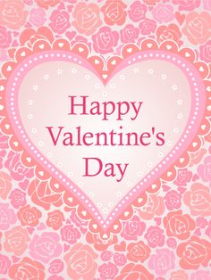 a valentine's day card with pink hearts and the words happy valentine's day