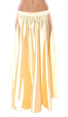 Satin Panel Circle Skirt for Belly Dancing - LIGHT GOLD Dance Skirts, Belly Dance Skirt, Clothing Optional, Dance Skirt, Belly Dancing, Gold Satin, Circle Skirt, Beautiful Lights, Dance Outfits