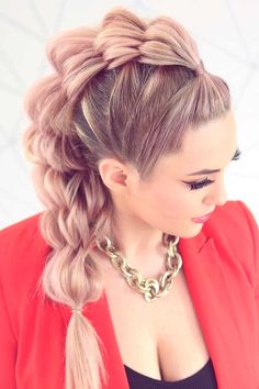 Mohawk Hairstyles For Women, Faux Hawk Hairstyles, Shaggy Short Hair, Braided Ponytail Hairstyles, Messy Short Hair, Punk Hair