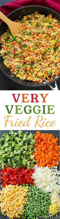 very veggie fried rice in a skillet