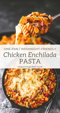 Chicken Enchilada Casserole Chicken Enchilada Pasta Bake, Gluten Free Chicken Enchiladas, Dutch Oven Recipes Cast Iron, Chicken Enchilada Pasta, Corn And Cheese, Black Beans And Corn, Pan Pasta, Enchilada Pasta, One Pan Pasta