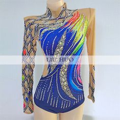 a woman's leotard with multicolored sequins on it