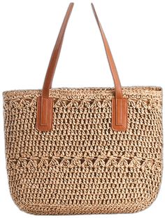 Trendy Light Brown Vacation Bag, Trendy Light Brown Bag For Vacation, Trendy Light Brown Shoulder Bag For Vacation, Casual Light Brown Crochet Travel Bag, Casual Light Brown Crochet Bag For Travel, Casual Light Brown Shoulder Bag For Vacation, Light Brown Large Capacity Bag For Vacation, Light Brown Large Capacity Vacation Bags, Casual Brown Shoulder Bag For Beach