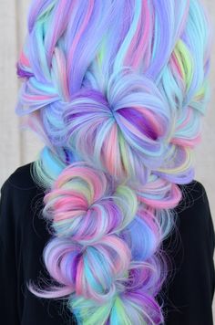 Unicorn Hair Color, Cotton Candy Hair, Vivid Hair Color, Cute Hair Colors, Rainbow Hair Color, Candy Hair, Special Occasion Hairstyles, Hair Color Pastel