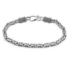 PRICES MAY VARY. Savlano 925 Sterling Silver Oxidized Byzantine Chain Bracelet will fit any style. This Trendy Byzantine Bali Bracelet is meant to endure daily wear and it is very comfortable and lightweight. The Byzantine Chain Bracelet comes in 7-, 7.5- and 8-inches length and measured 6mm in thickness. Rest assured the Bracelet is built with the Savlano Strength S-Hook Closure for a strong secure lock and easy use. This Byzantine Sterling Silver Chain went through the oxidation process which Sterling Silver Byzantine Bracelets For Gifts, Silver Byzantine Sterling Silver Bracelet, Oxidized Sterling Silver Link Bracelet, Sterling Silver Oxidized Link Chain Bracelet, Nickel-free Sterling Silver Chain Link Bracelet, Byzantine Chain, S Hook, Italian Jewelry, Jewelry Stand