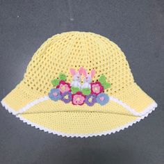 Little Bunnies Make This Hat A Fun Spring Must For Your Little Girl. New With No Tags. Any Two Hats For $22. Hand Knitted Adjustable Mini Hats For Spring, Yellow Crochet Hat For Spring, Adjustable Hand Knitted Mini Hats For Spring, Adjustable Hand-knitted Mini Hats For Spring, Playful Spring Crochet Hat, Yellow Knitted Crochet Hat For Spring, Yellow Adjustable Crochet Hat For Spring, Spring Adjustable Yellow Crochet Hat, Adjustable Yellow Crochet Hat For Spring