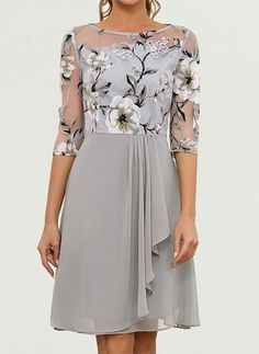 Floryday Dresses, Vestidos Casual, Mother Of Bride Outfits, Cheap Party Dresses, Grey Midi Dress, Affordable Dresses, Midi Dress Party, Vestido Casual, Groom Dress