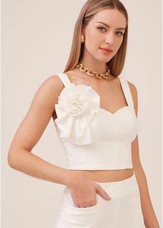 LOOKBOOKLOVLITY_22.0918859 Casual Oufits, Bridal Bra, Silk Ribbon Embroidery, Ribbon Embroidery, Silk Ribbon, White Top, Two Piece Skirt, Peplum Dress, Skirt Set