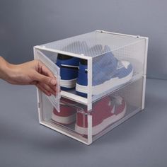 Description: Name: Transparent shoe storage box Main color: white Packing list: Transparent shoe storage box x 1 Shoe Rack Box, Simplify Wardrobe, 8 Cube Organizer, Small Shoe Rack, 6 Cube Organizer, Shoe Storage Containers, Shoe Storage Box, Foldable Shoes, Cube Organizer