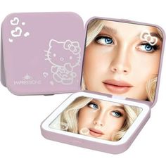 Impressions Vanity presents a Hello Kitty supercute compact mirror. A travel makeup mirror with a foldable design and magnification. You can even slip it in your purse so that this lighted vanity mirror doesn't slow you down on your travel. PORTABLE DESIGN: This travel mirror with lights is a perfect pocket mirror piece for daily use. Each occasion or travel this small mirror makes a difference in capturing your elegance ADORABLE LIGHTING: Our cute Hello Kitty mirror comes with LED lights that p Vanity Hello Kitty, Hello Kitty Mirror, Travel Makeup Mirror, Face Mirror, Lighted Vanity, Hello Kitty Bow, Portable Mirror, Trifold Mirror, Impressions Vanity