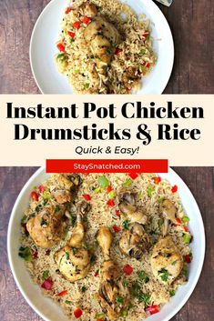 instant pot chicken drumsticks and rice is an easy dinner recipe for busy nights