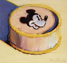 a painting of mickey mouse on top of a cake