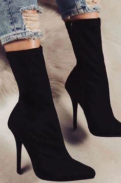 Miss Lola | Black Heel Ankle Boots – MISS LOLA Black Heel Ankle Boots, Boots 2020, Fashion Shoes Heels, Cute Shoes Heels, Miss Lola, Stylish Boots, Beautiful Boots, Heels Boots, High Heels Stilettos