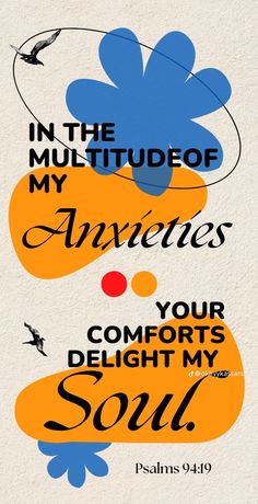 an orange and blue poster with the words in the middle that says, in the multitude of