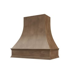 a wooden stove hood on a white background