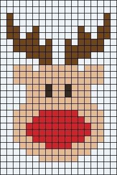 a cross stitch pattern with a reindeer's face