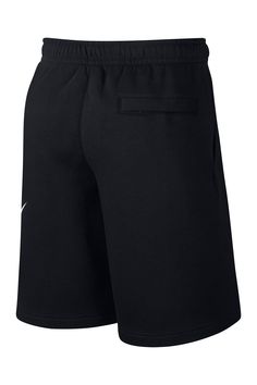 These lightweight shorts are crafted from soft fleece, providing you with all-day comfort.Fit: this style fits true to size. Elasticized waistband with interior drawstring closure. Two side pockets. Pull-on style. Contrast swoosh logo. Solid. Approx. 12.75" rise, 9" inseam (size M). Imported Comfortable Nike Bottoms With Built-in Shorts, Nike Cotton Bottoms With Comfort Waistband, Nike Sports Shorts With Side Pockets, Nike Sportswear Shorts With Side Pockets, Knee-length Cotton Bermuda Shorts With Elastic Waistband, Athleisure Cotton Bermuda Athletic Shorts, Sporty Black Cotton Bermuda Shorts, Athleisure Bermuda Cotton Shorts, Athleisure Cotton Bermuda Shorts