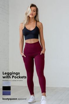 These high waisted leggings with deep pockets are the perfect addition to your fitness apparel collection.  These are the best workout athletic leggings! Perfect for yoga or for lifting. They are not see through and pass the squat test! Available in black, grey, blue, and red. #leggings #highqualityleggings #leggingswithpockets Leggings Outfit For Work, Workout Athlete, Hot Workout, Best Yoga Leggings, Board Outfit, Yoga Christmas, Outfit Workout, High Quality Leggings, Gym Attire