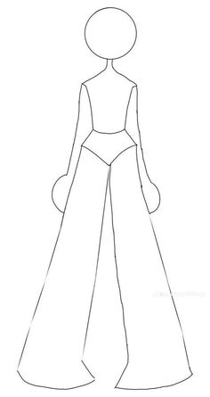 a drawing of a woman's dress with long sleeves and wide legs, on a white