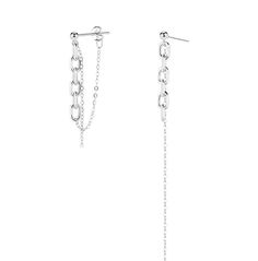 PRICES MAY VARY. Made of 925 sterling silver, electroplated with platium so that the jewelry is not easy to oxidize, it has a good antioxidant effect to increase the service life. Long Earring Length: 10.2cm, Short Earring Length: 4cm, Weight: 2.38g/pair. Come in a gift box. These chain earrings are asymmetric, simple but fashion dangle earrings for female. Wonderful gift for Mother's Day, Valentine's Day, Christmas, Hannukah, Party, Birthdays, Wedding, Engagement, Brides, Bridesmaids or Graduat Hannukah Party, Birthday Cocktail Party, Silver Chain Earrings, Long Earring, Dangle Hoop Earrings, Product Feature, Caesar Salad, 925 Sterling Silver Chain, Pretty Gift